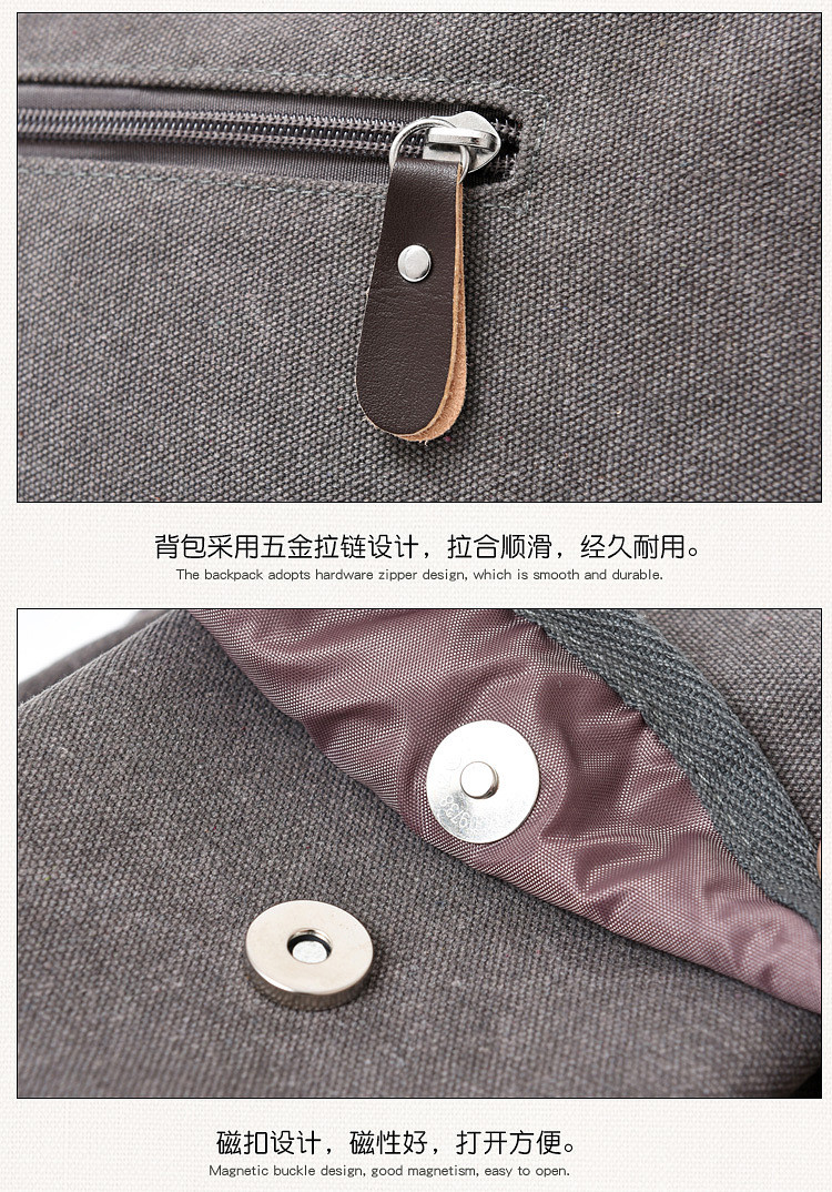 Washable Mens Canvas Briefcase Laptop Bag For 11.6 / 14 Inch Notebook Computer