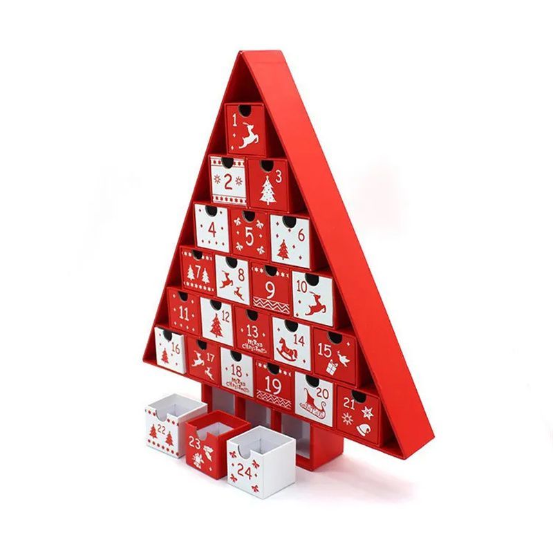 2025 New Custom Christmas Xmas Empty Advent Calendar Box Cosmetic Display Gift Packaging Drawer Box for Cosmetic Makeup Jewelry Beauty