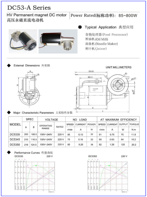 220V Brushed Permanent Magnet DC Motor Worm Gearhead 60rpm For Oil Extraction Machine