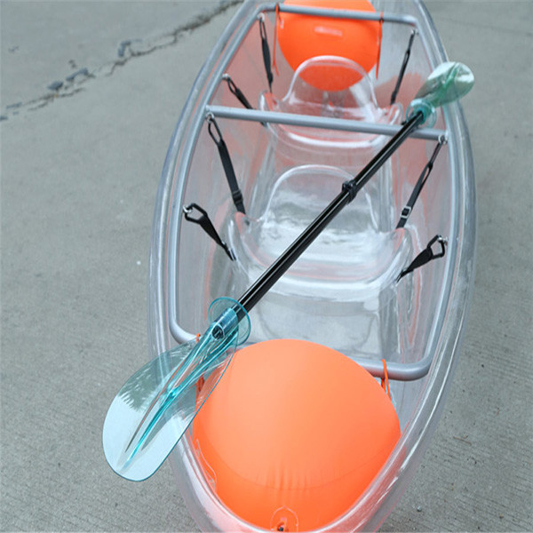 Dual Flotation Bladders 2 Person Clear Bottom Kayak , Light Custom Fishing Canoe