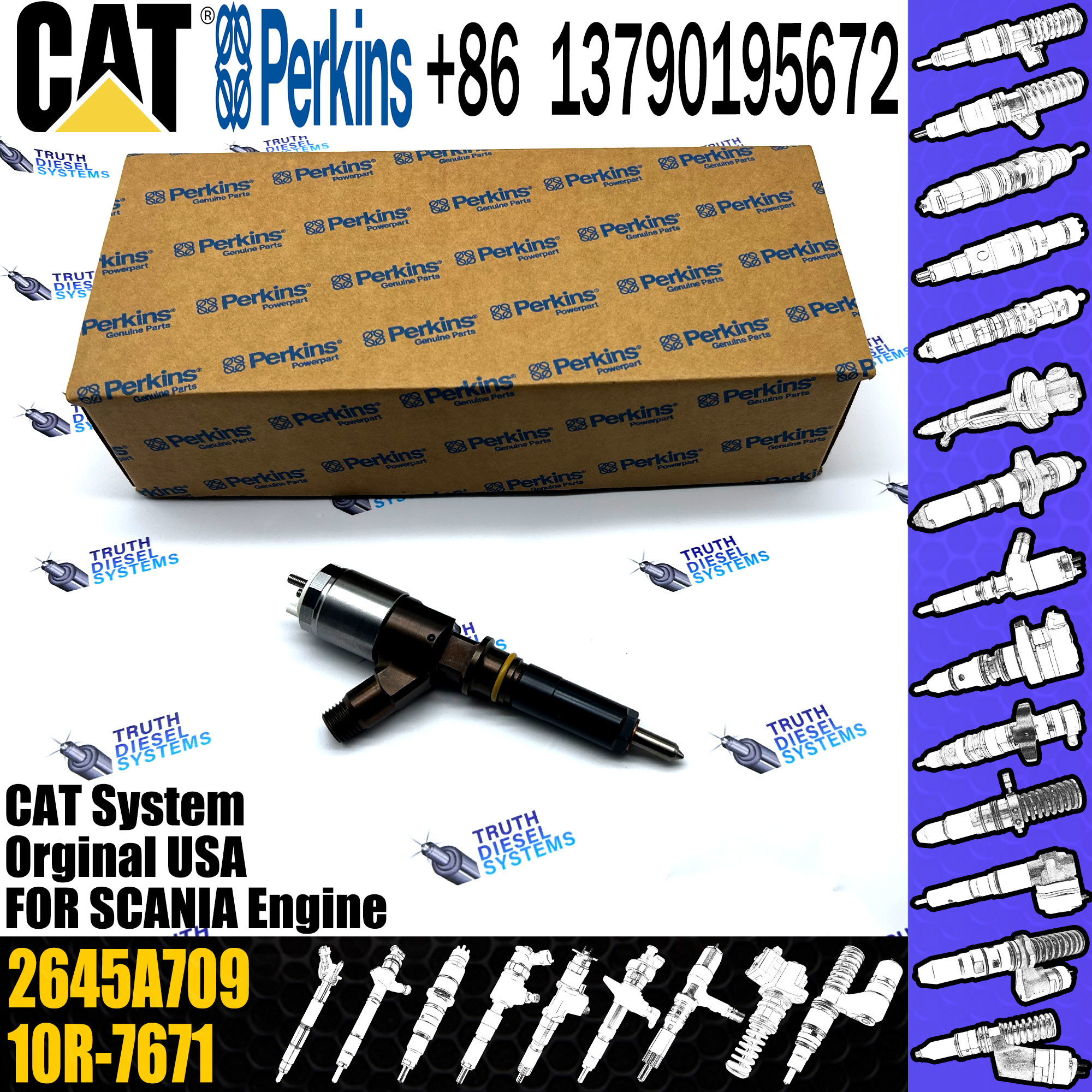 C6.6 Diesel Common Rail Fuel Injector 10R-7672 306-9380 2645A734 282-0490 2645A709