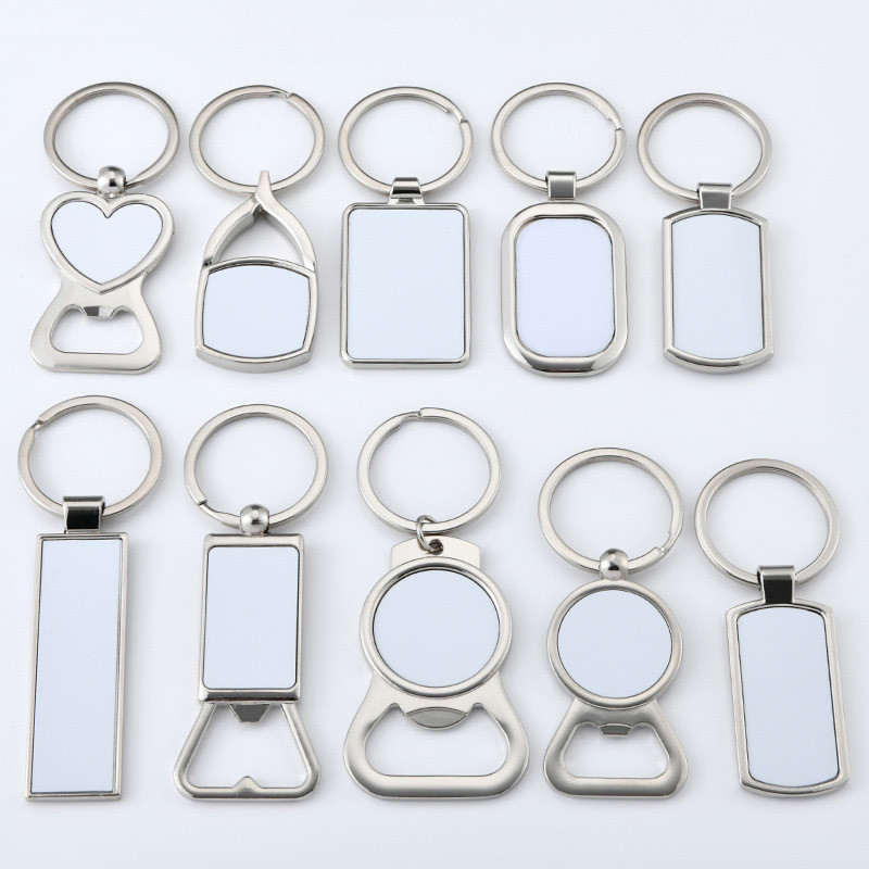 Blank Metal Sublimation Bottle Opener With Keychain For Custom Sublimation Keychain Bottle Opener