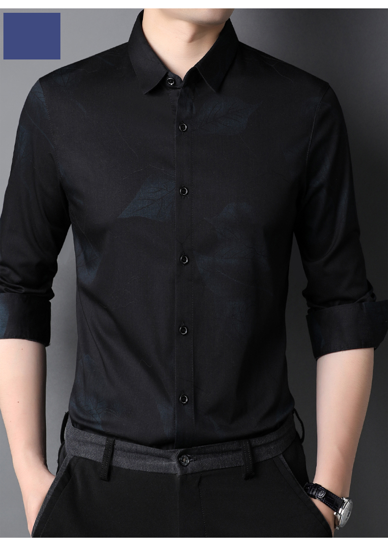 Custom Plus Size Viscose/Polyester/Spandex Long Sleeve Dress Shirt for Men's Shirts