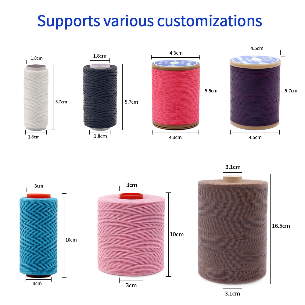 Supply 300D/16 Flat Wax Thread for Leather Sewing Polyester Wax Bonded Braided Thread