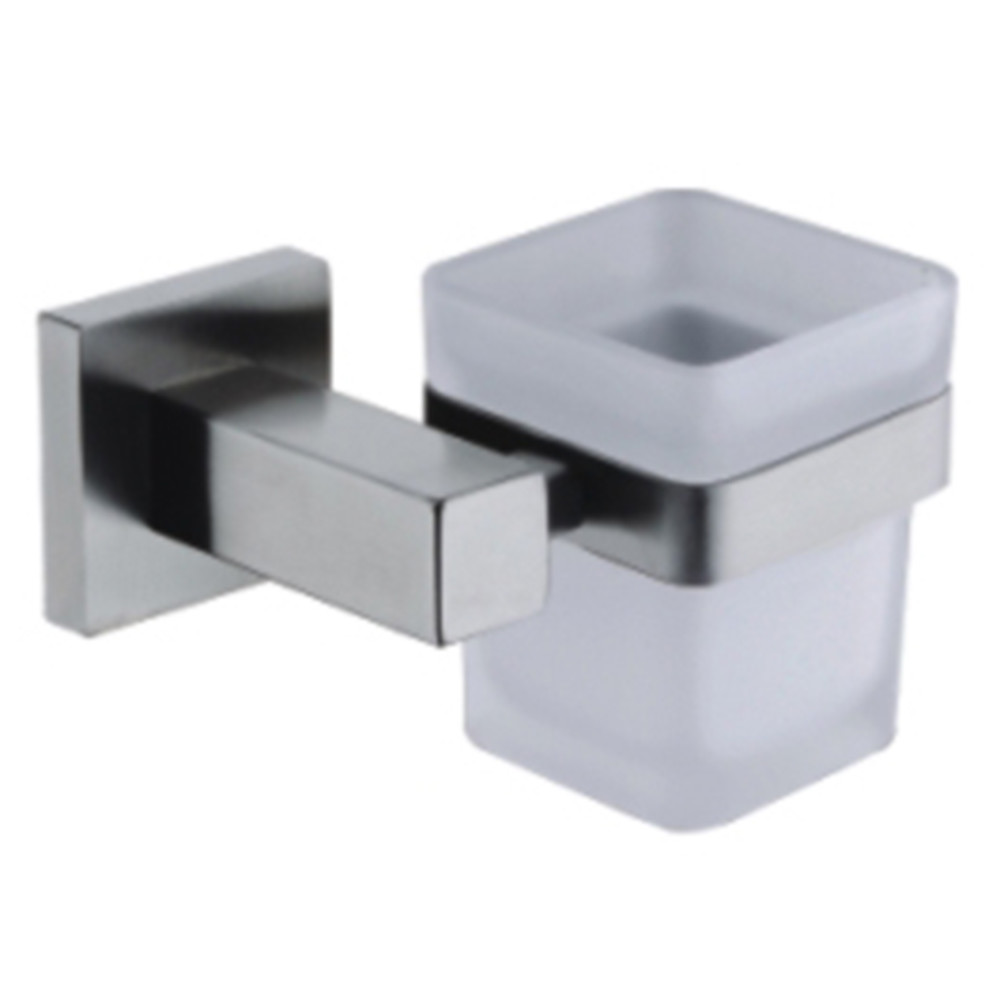 Square design Single Tumbler Holder SUS304 Stainless Steel Bathroom Accessories Wall mounted Brushed