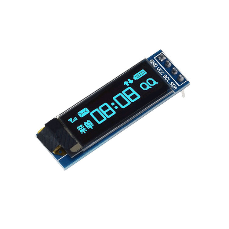 0.91 Inch PMOLED Display With PCBA, 128x32 Resolution, 4 Pins I2C Interface , Driving IC SSD1306