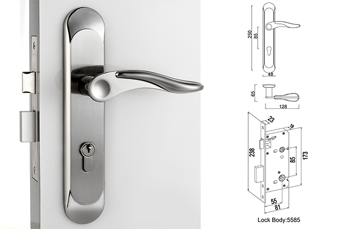 Privacy Entry Door Mortise Lockset  5585 Lock Body Single Role 6 Beads