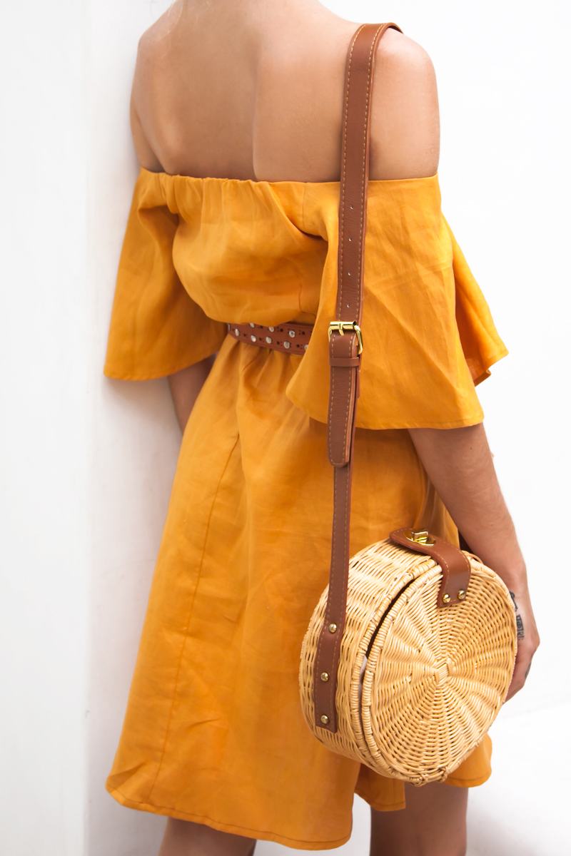 Summer women off shoulder golden dress