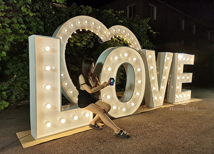 4ft Waterproof Illuminated Love Letters for Weddings Plug and Light Installation Way