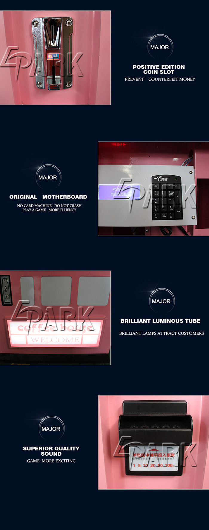 Indoor Shop Manager System Amusement Game Equipment / Automatic Coin Exchange Machine
