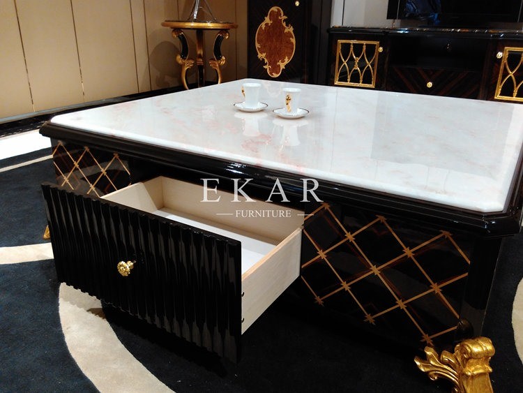 Slate Coffee Table Marble Chess Table Modern Glossy Furniture Table Stone Coffee Table TT-