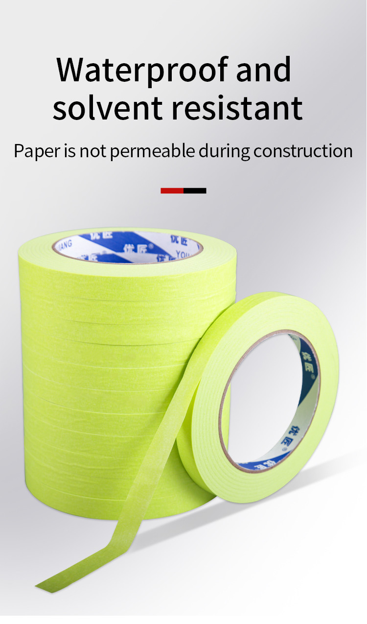 Strong Adhesive Crepe Paper Masking Tape For Automotive Painting Or House Decoration