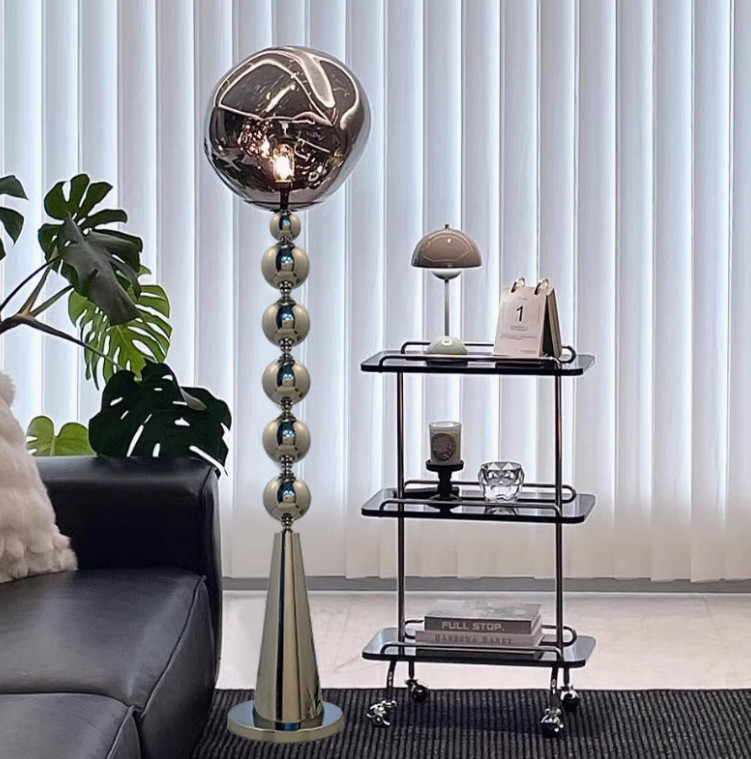Nordic silver table lamp modern simple bedroom bedside ball light floor lamp