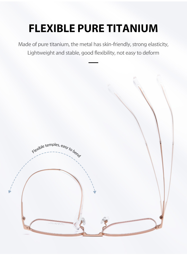Titanium Frame optical eye glass Customization Unisex Higher Density