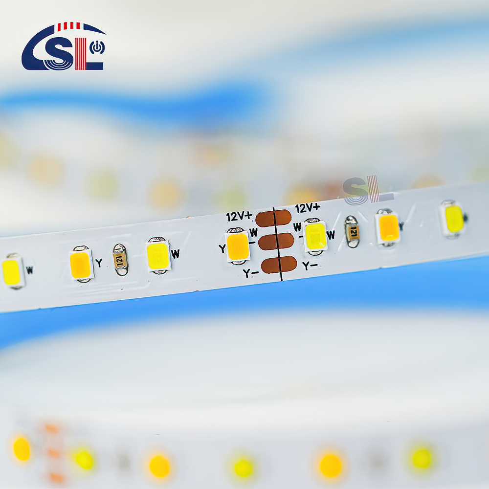 Double Colors LED Light Strips SMD 2835 120D 8mm 1200-1600LM 2700K-6500K 35Copper Ra70