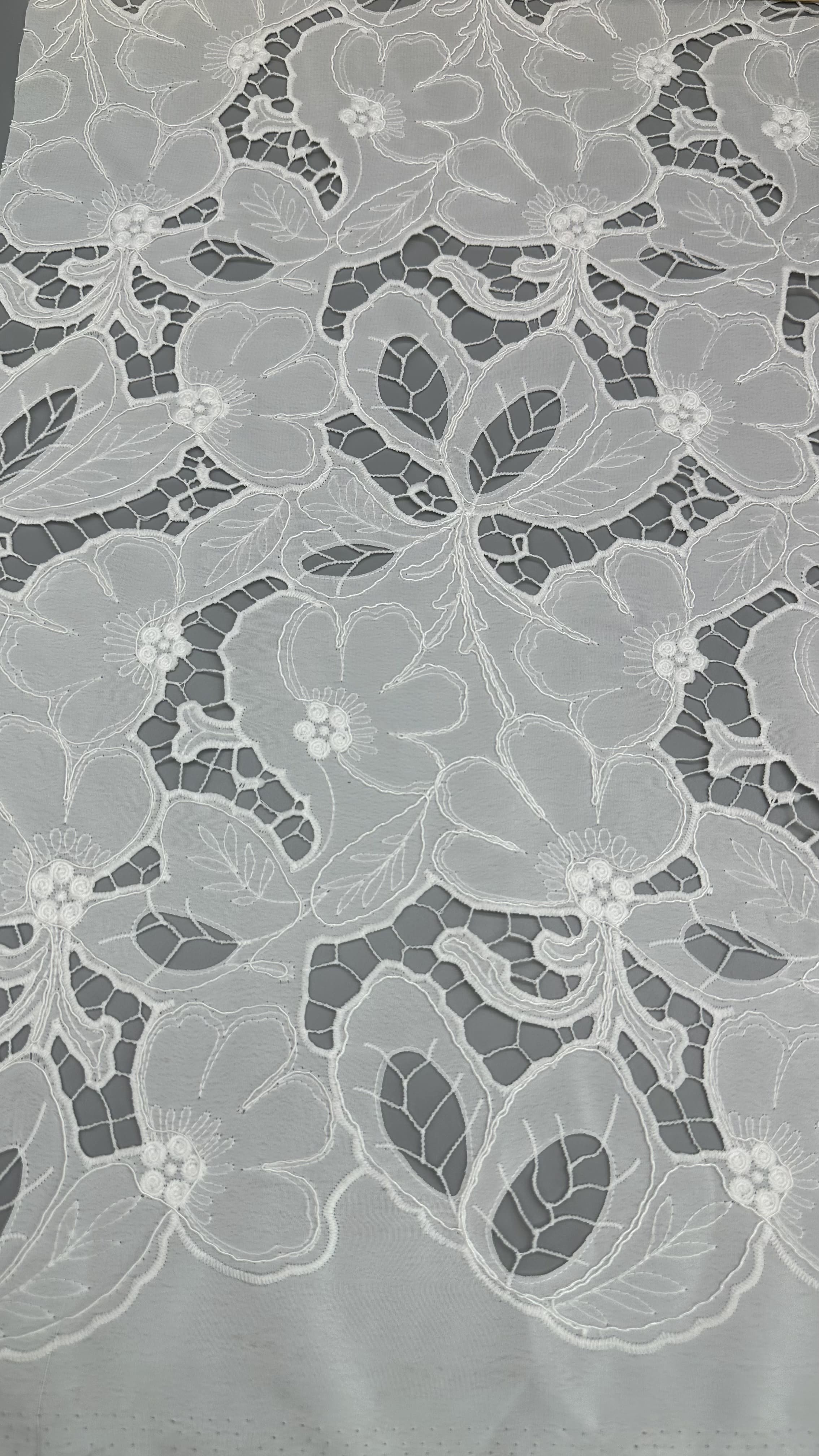 Embroiderey Lace Fabric Mesh Floral Elegant Hollow-up Embroidered Lace Fabric