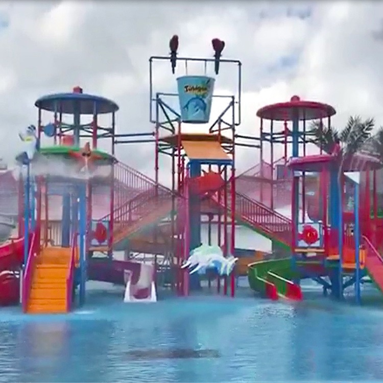 Colorful Large Water Park Equipment Fiberglass Water House for Sale
