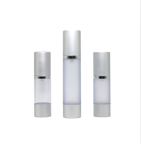 15ml 30ml 50ml 80ml 100ml Custom Frosted Silver Airless Pump Bottle Refill Lotion Cream