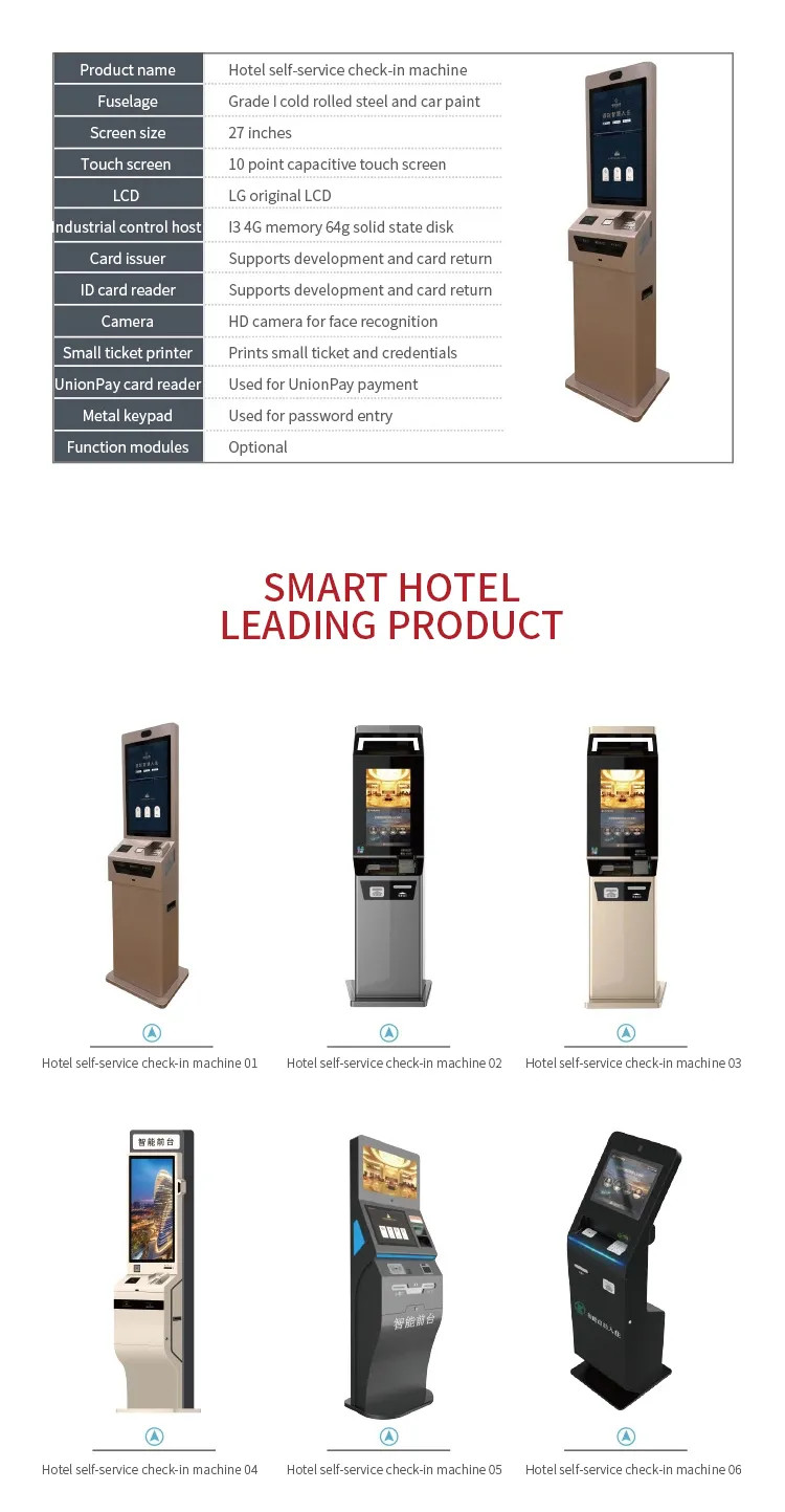 27 Inch Android Kiosk Machine Self Service Check In And Check Out Terminal Multifunction Self Service Terminal