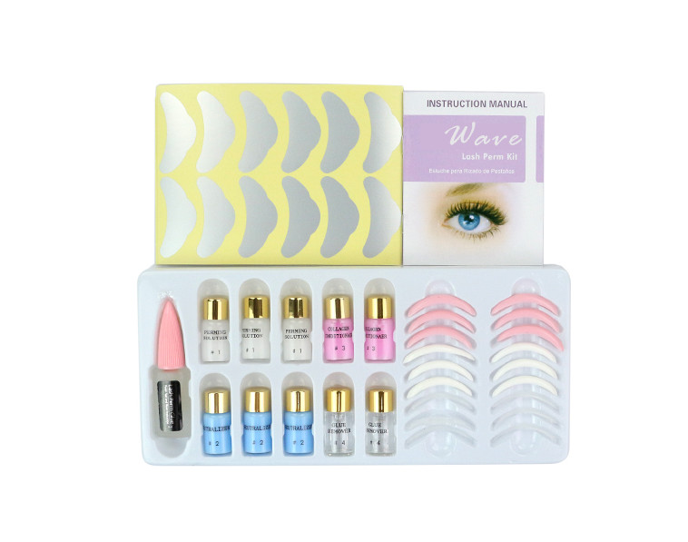 27.5*13*2.5 cm Pink Cosmetic Eyelash Perming Kit with cleaner and Silicone Rods For Eyelash lifting and perming