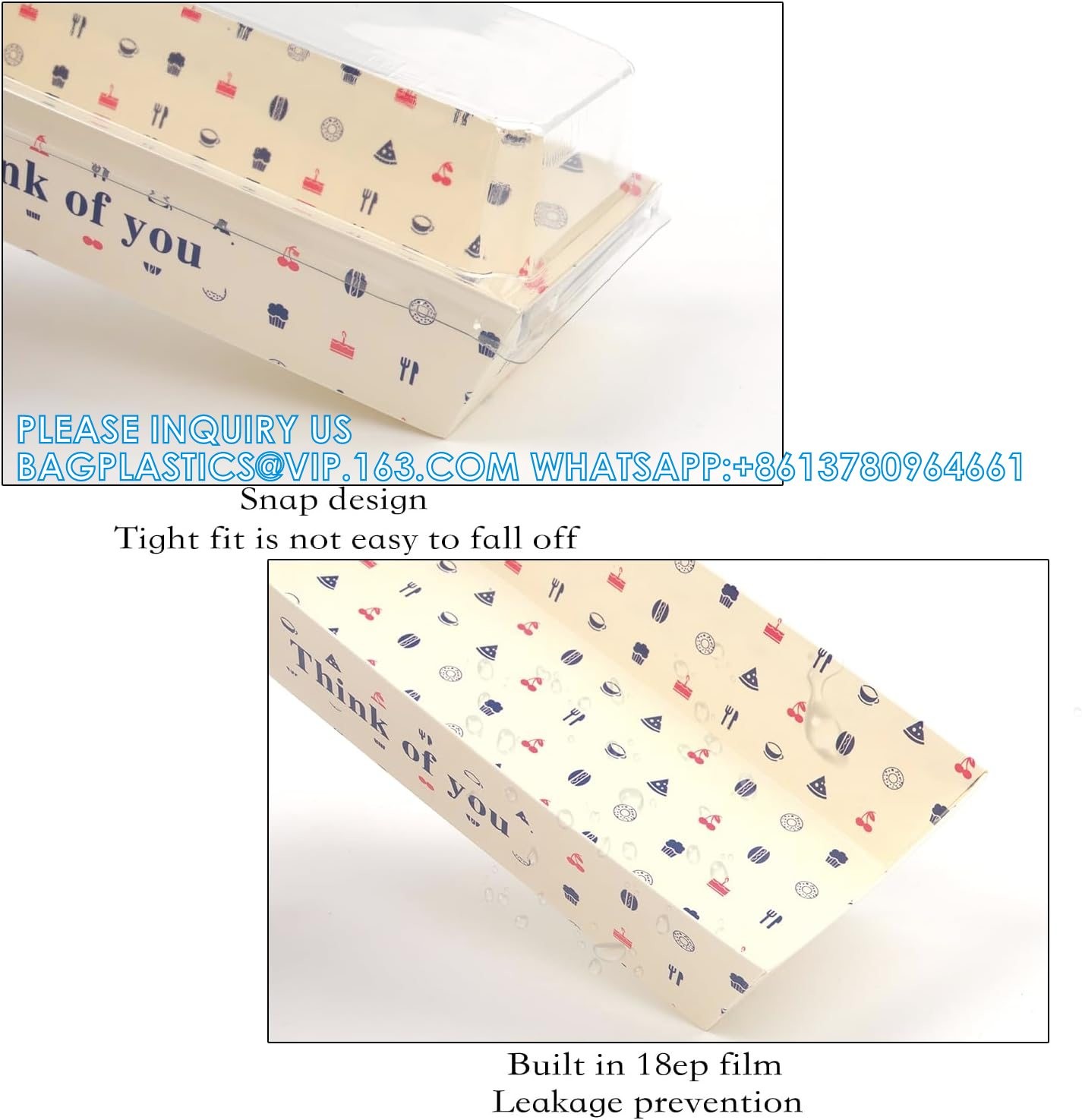 Cake Roll Box, Swiss Roll & Pastry, Clear Dessert & Cupcake Container, Eco-Friendly Bakery Boxes With Window