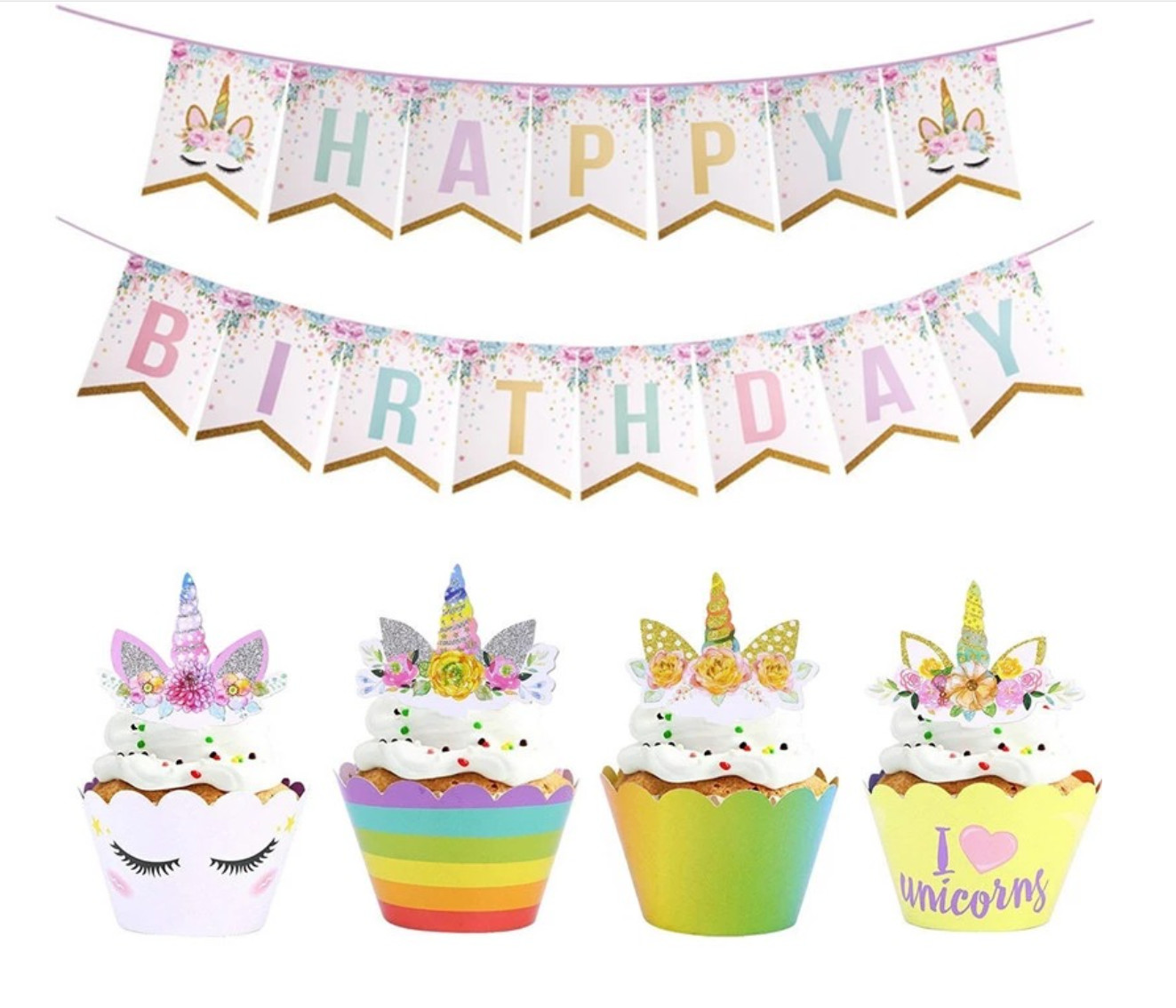 Unicorn Shape Paper Cupcake Wrappers , Mini Size Fancy Cupcake Wrappers