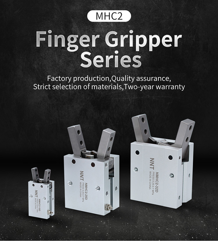 0.6MPa Angular Pneumatic Gripper , NMHC2 Aluminum Air Cylinders