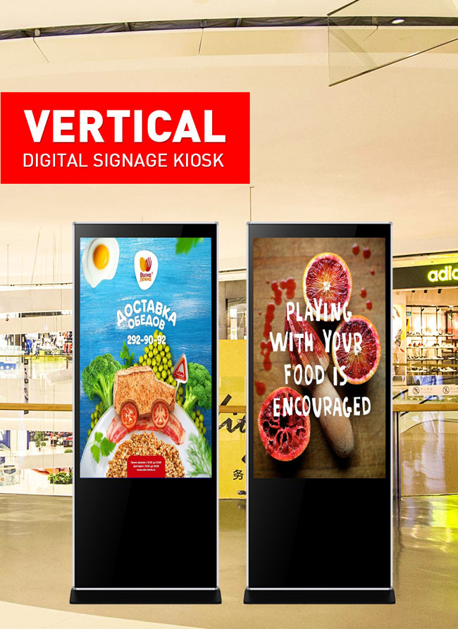 CNAS 65 Inch Digital Signage Freestanding Interactive Screen Kiosk 6ms Response
