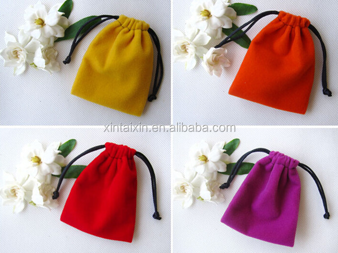 Velvet String Bag Jewelry Drawstring Pouches Wedding Party Gift Bags Mix Colors