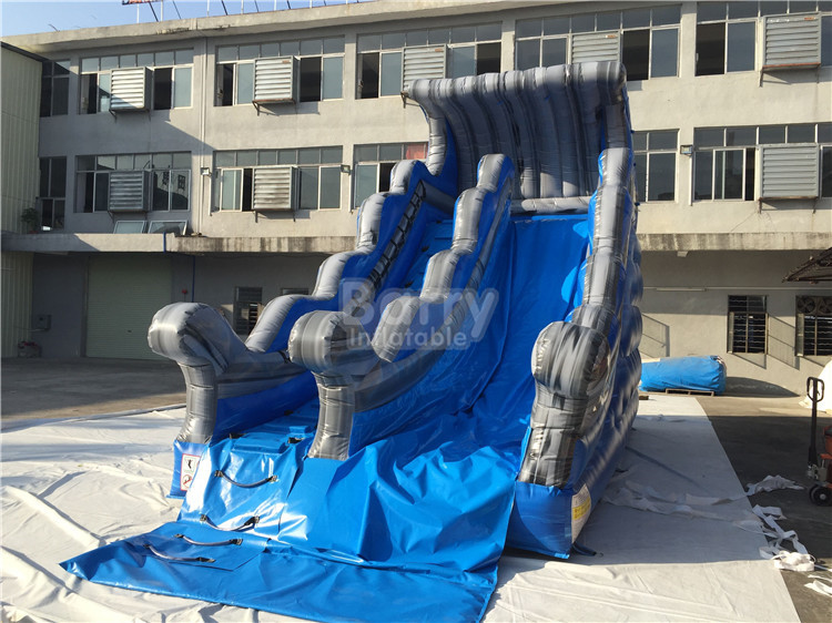 Amusement Commercial Inflatable Water Slide With Pool Silk Printing