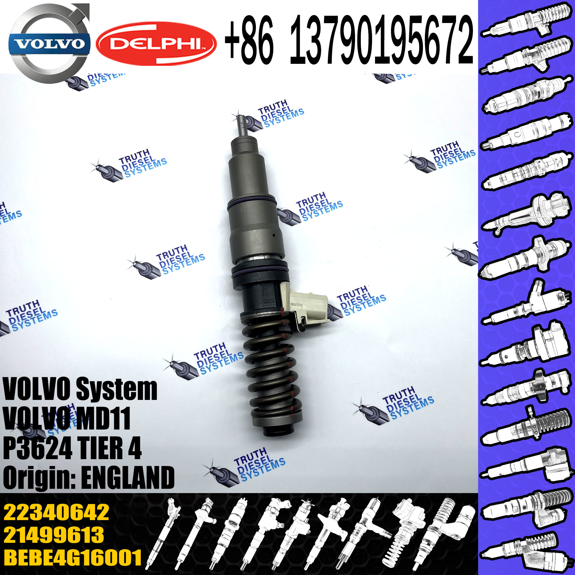 Fuel Injector 21446260 BEBE4G16001 22340639 22340642 FOR Engine VOL MD13 MD11