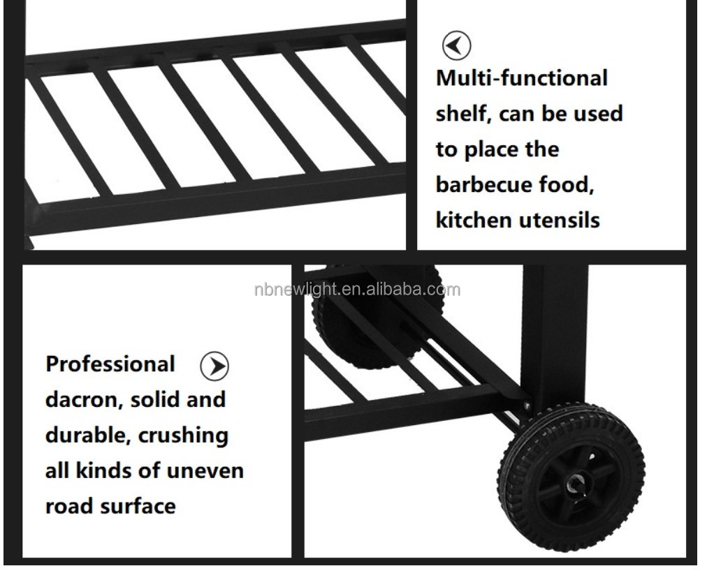 Multifunctional Outdoor Camping Barbecue Stove with Chrome Plated Finish 100x100x46cm