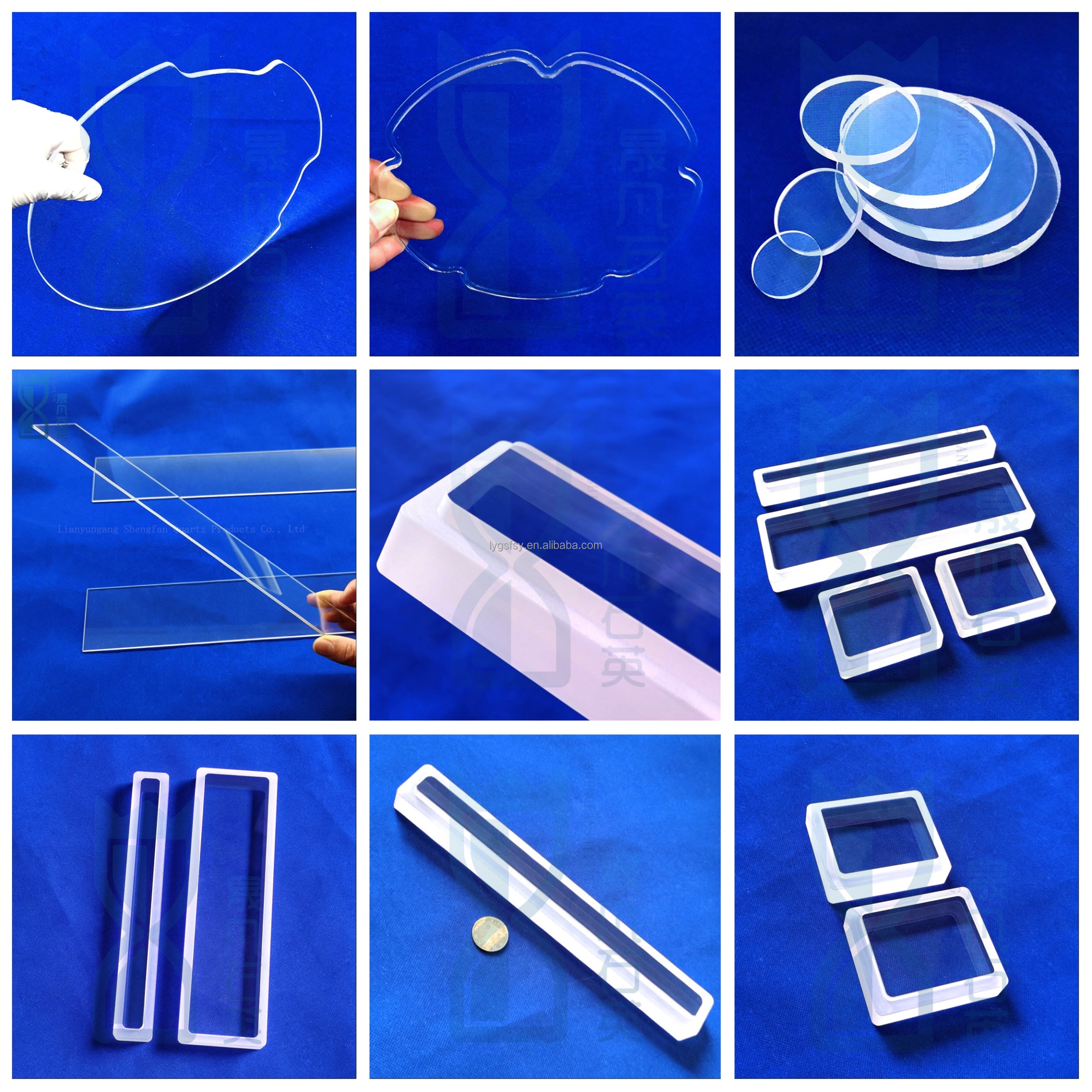 Heat Resistant Fused Silica Quartz Glass Plate Drilled Hole Clear Quartz Plate