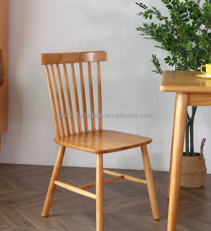 Modern Solid Wood Dining Chair for Restaurant Windsor Design and Durability