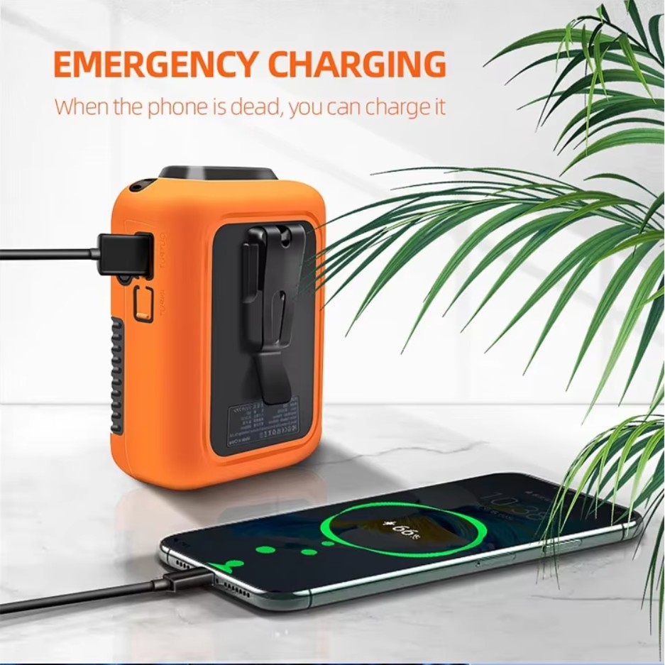 Socool Fan 8000mAh Clip Waist Fan Type-C Powered Versatile Personal Fan For Versatile Performance In Green Orange Grey