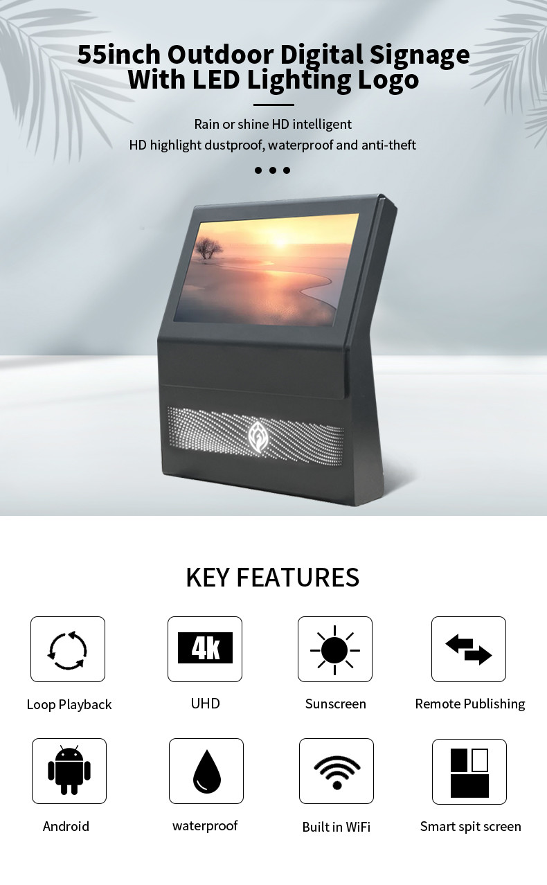 55" Logo Printing Outdoor Horizontal Touch Screen Kiosk With 5.0Mpx Camera Microphone