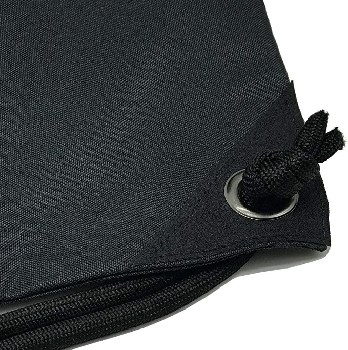 Recyclable and Durable Black Waterproof Lager Capacity Drawstring Backpack Bag