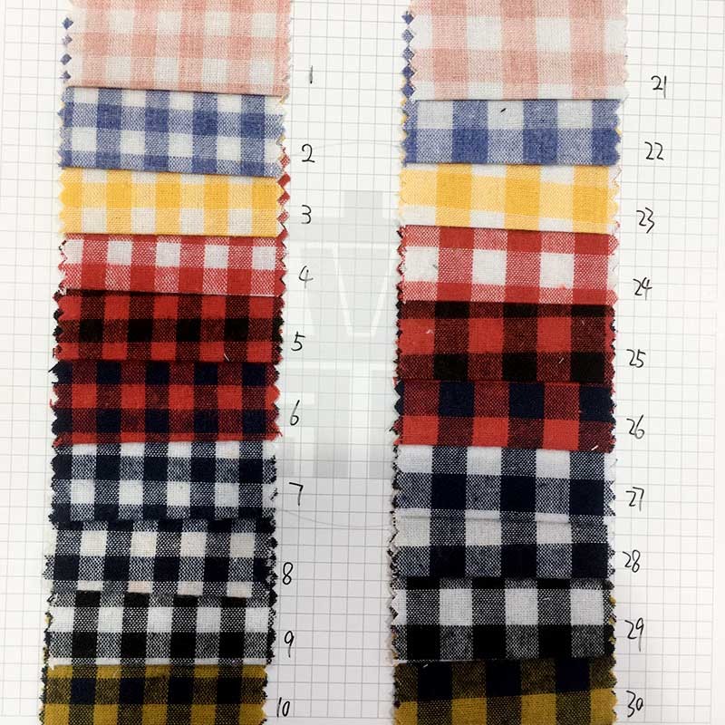 100gsm-140gsm Yarn Dye Twill Check And Stripe Fabrics Polyester Cotton Rayon Blend