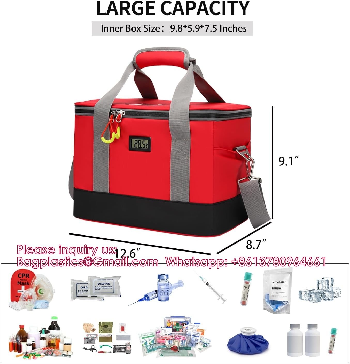 Medical Cooler Bag Insulated Bag Cooling Pack Medication Emergency Medical Bags Insulation Bags Portable Freezer Box