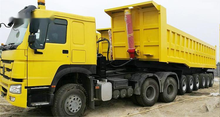 CIMC 6 axle 30-70 ton transport coal ore building materials hyva holland brand hardox450 and equal box body tipping semi trailer