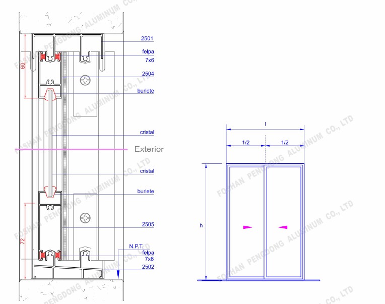 2501 Extruded Aluminium Profiles Chile Series Aluminium Profile For Window And Door