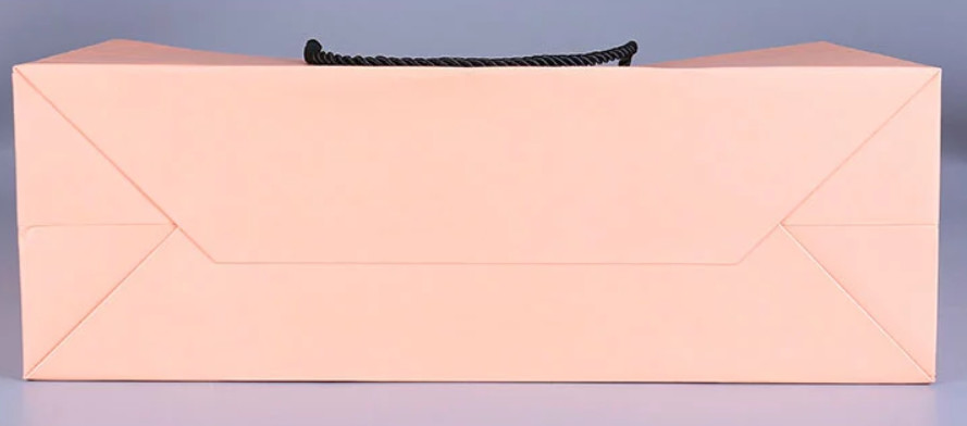 Delicate Bespoke Printed Paper Bags , Pink Paper Carrier Bags Accurate 4C Printing