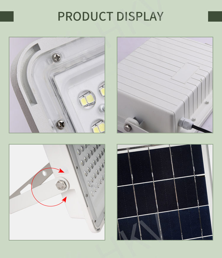 IP65 Waterproof LED Solar Powered Floodlight White Outdoor Security Lights For Home