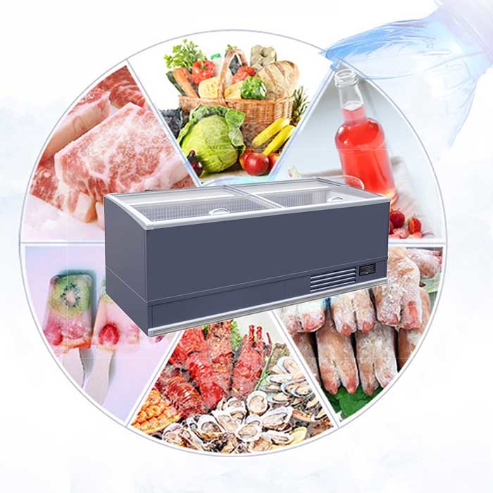 Automatic Defrost Supermarket Island Freezer Combined Display Chest Refrigerator