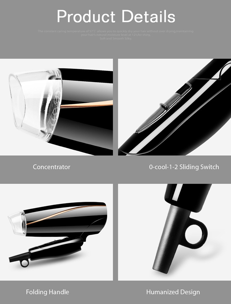Lightweight 1000w Hair Dryer Compact For Professional Precision Styling