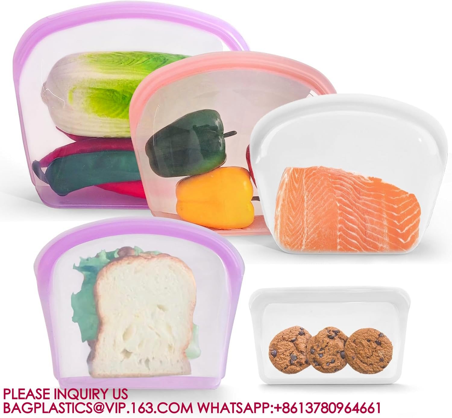 Reusable Food Storage Bags Freezer Sous Vide Container Oven Microwave Dishwasher Safe