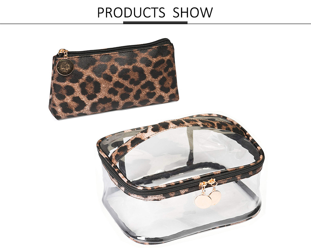 Multifunctional Waterproof Leopard PVC Toiletry Pouch Bag