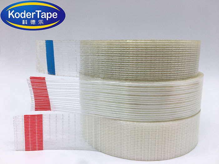 Transparent Glass Filament Tape Reinforced High Strength Cross Woven For Packing With 100-180mic Width