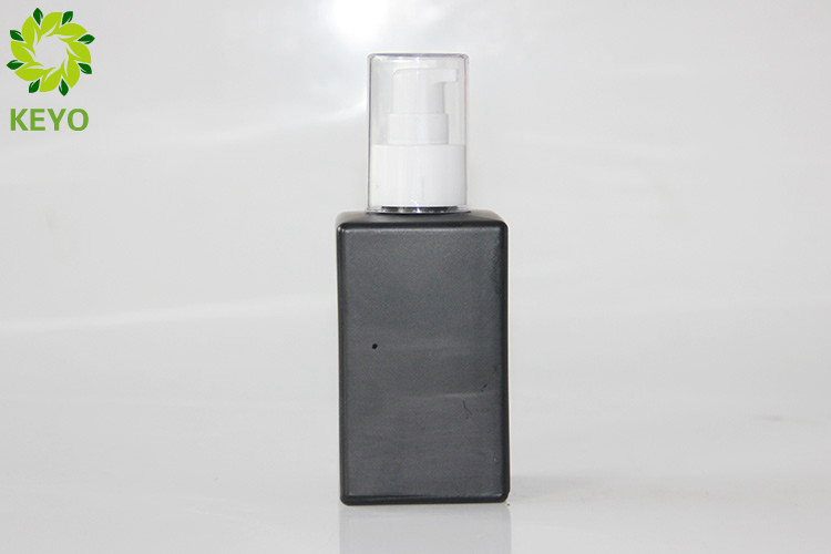 Black Color Glass Pump Bottles 120ml Concealer / Lotion Packaging Usage