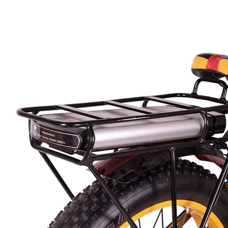 1000w Fat Tire Electric Bike Carrier Rear 17Ah Aluminum Frame Hardtail